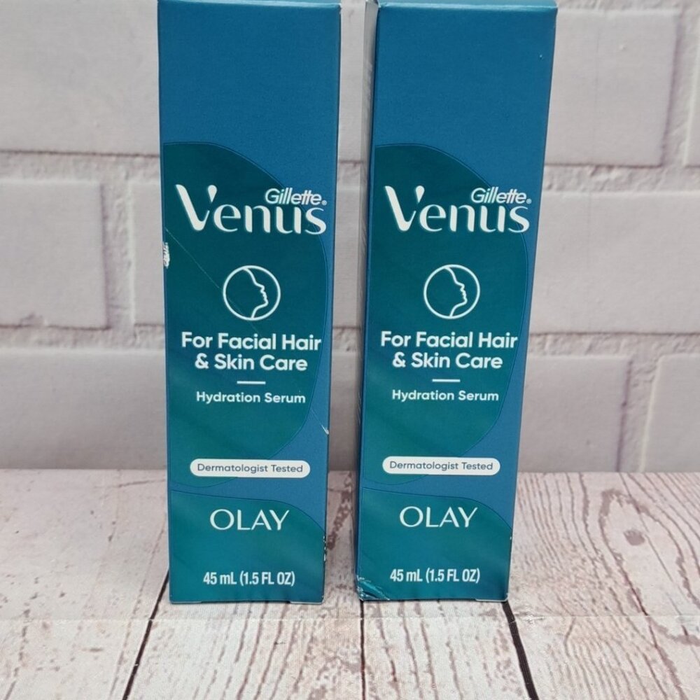 2pk Gillette‎ Venus Hydration Serum For Facial Hair & Skin Care 1.5 fl oz NIB
